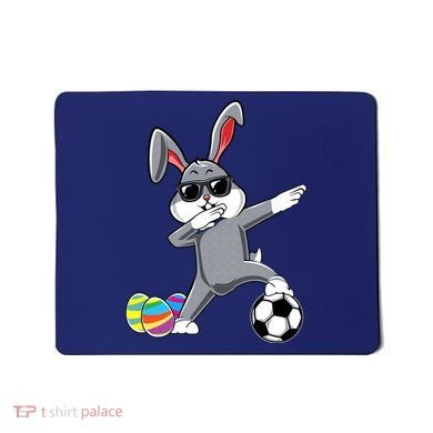 Dabbing Easter Bunny Rabbit Dab Soccer Player Mousepad