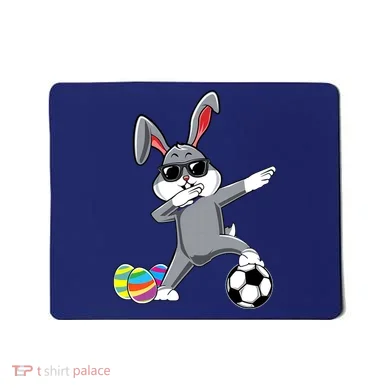 Dabbing Easter Bunny Rabbit Dab Soccer Player Mousepad