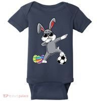 Dabbing Easter Bunny Rabbit Dab Soccer Player Baby Bodysuit thumb 0