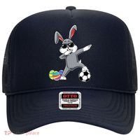 Dabbing Easter Bunny Rabbit Dab Soccer Player Hat thumb 0