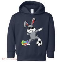 Dabbing Easter Bunny Rabbit Dab Soccer Player Toddler Hoodie thumb 0