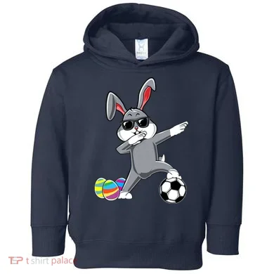 Dabbing Easter Bunny Rabbit Dab Soccer Player Toddler Hoodie