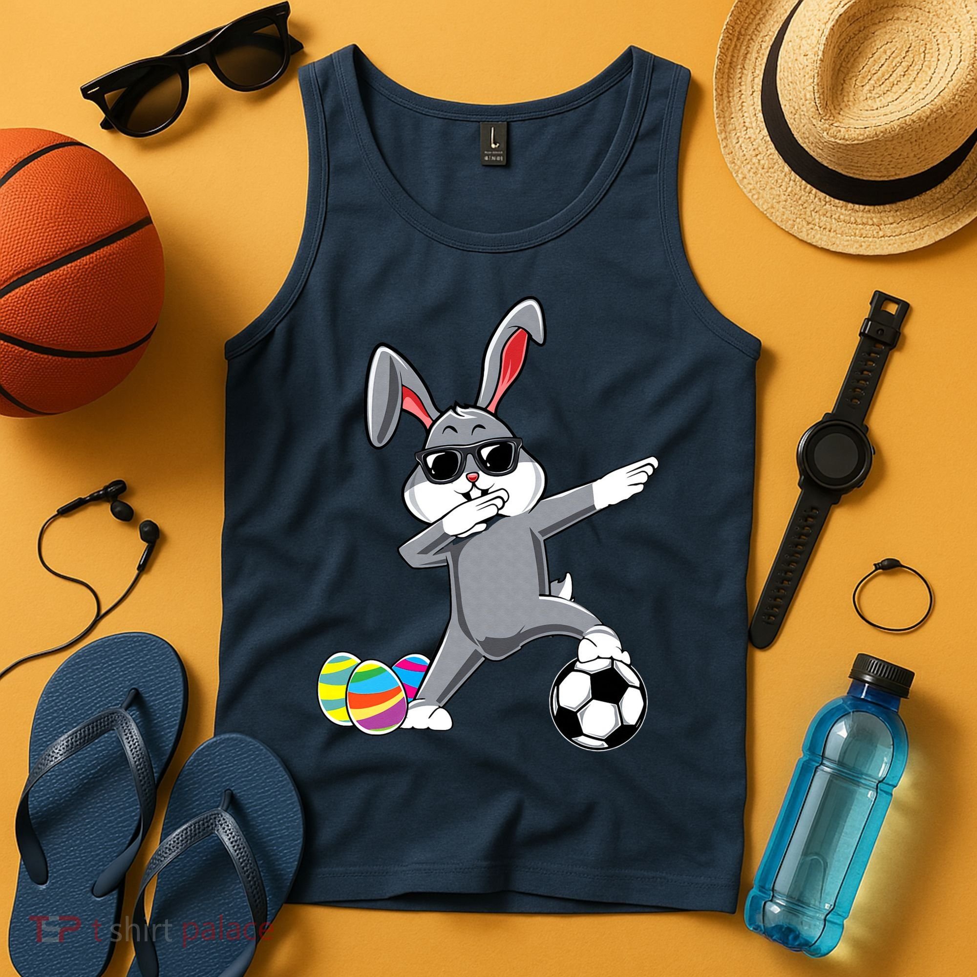 Dabbing Easter Bunny Rabbit Dab Soccer Player Tank Top