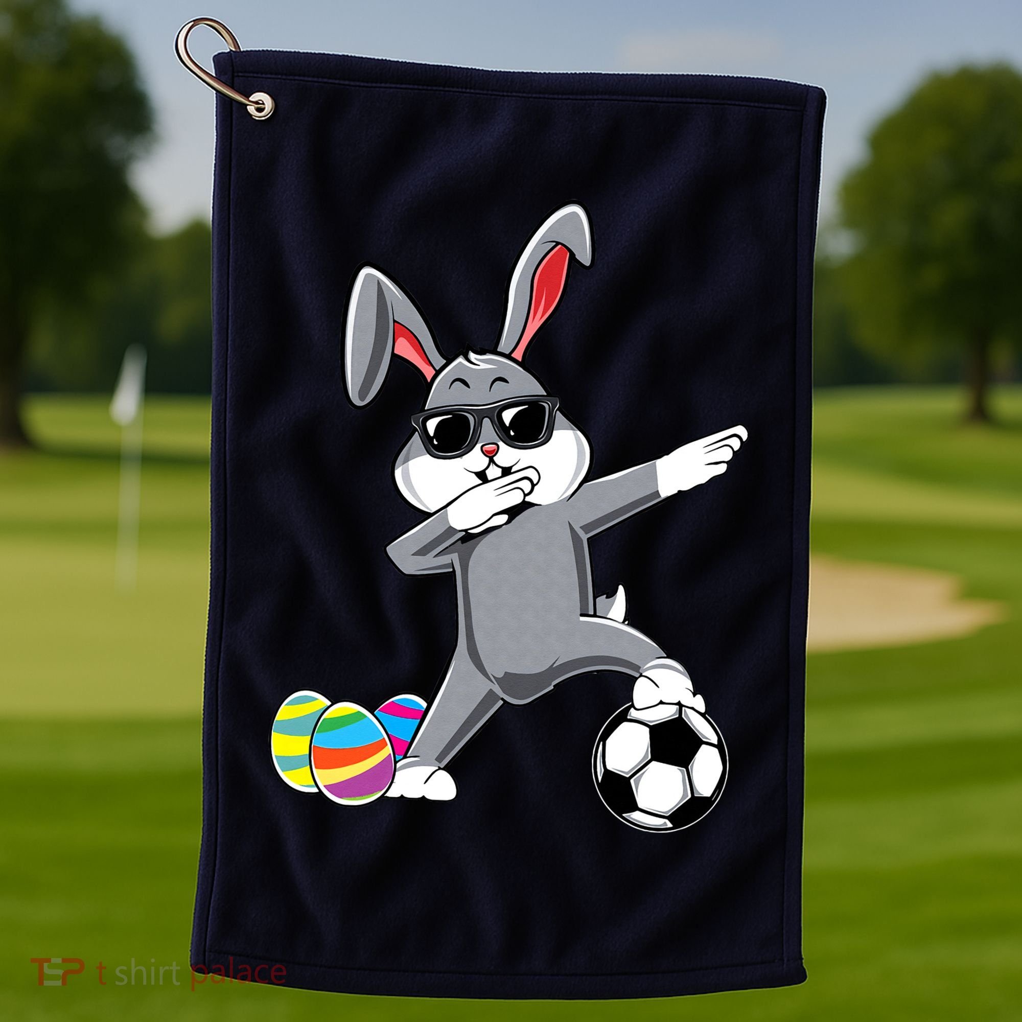 Dabbing Easter Bunny Rabbit Dab Soccer Player Golf Towel