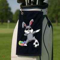 Dabbing Easter Bunny Rabbit Dab Soccer Player Golf Towel thumb 2
