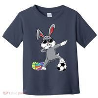 Dabbing Easter Bunny Rabbit Dab Soccer Player Toddler T-Shirt thumb 0