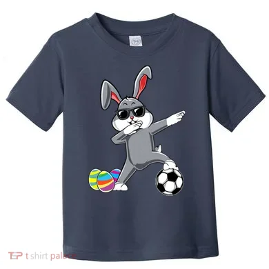 Dabbing Easter Bunny Rabbit Dab Soccer Player Toddler T-Shirt