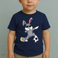 Dabbing Easter Bunny Rabbit Dab Soccer Player Toddler T-Shirt thumb 2