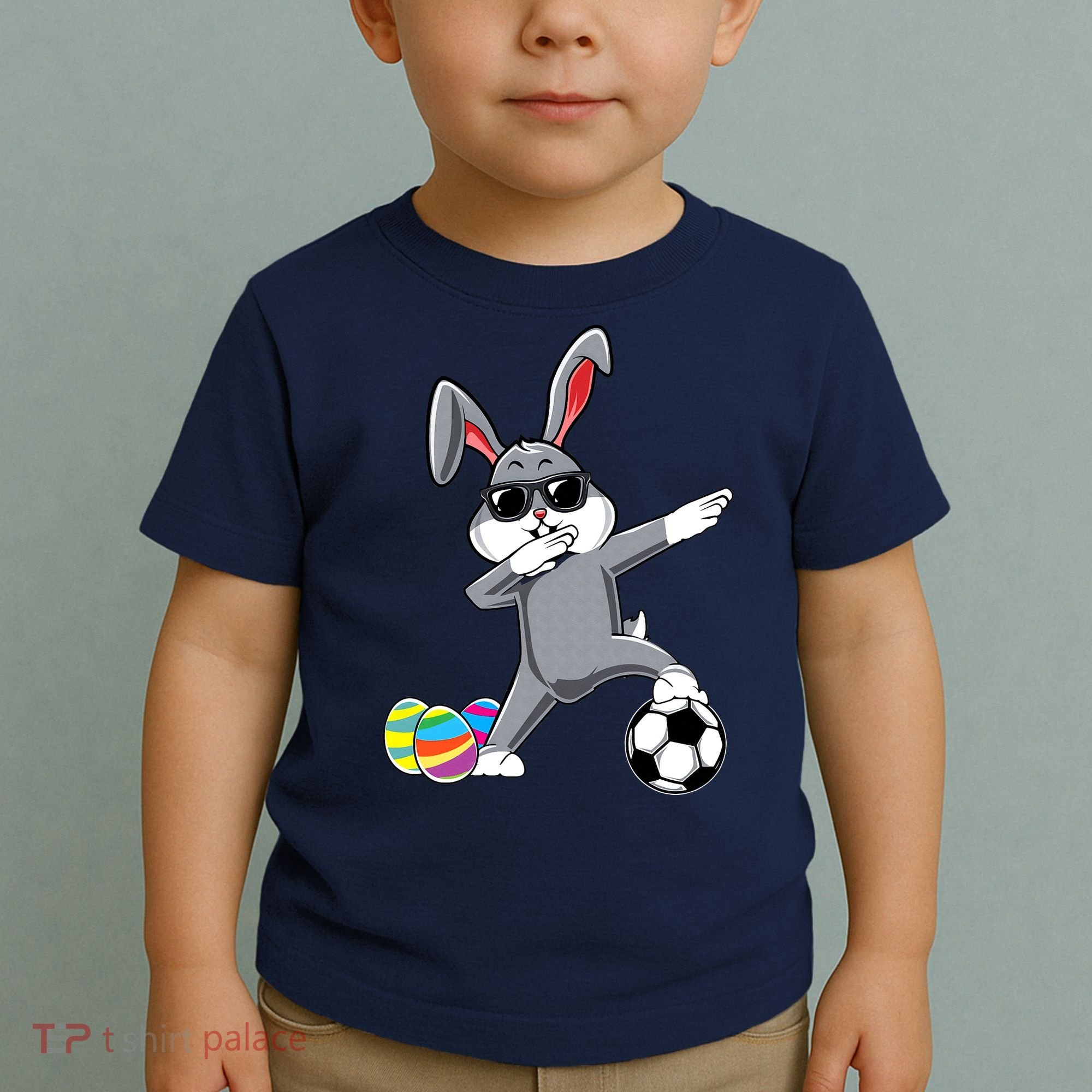 Dabbing Easter Bunny Rabbit Dab Soccer Player Toddler T-Shirt