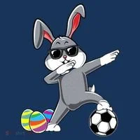 Dabbing Easter Bunny Rabbit Dab Soccer Player Women's Long Sleeve Shirt thumb 2