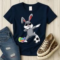 Dabbing Easter Bunny Rabbit Dab Soccer Player Women's T-Shirt thumb 3