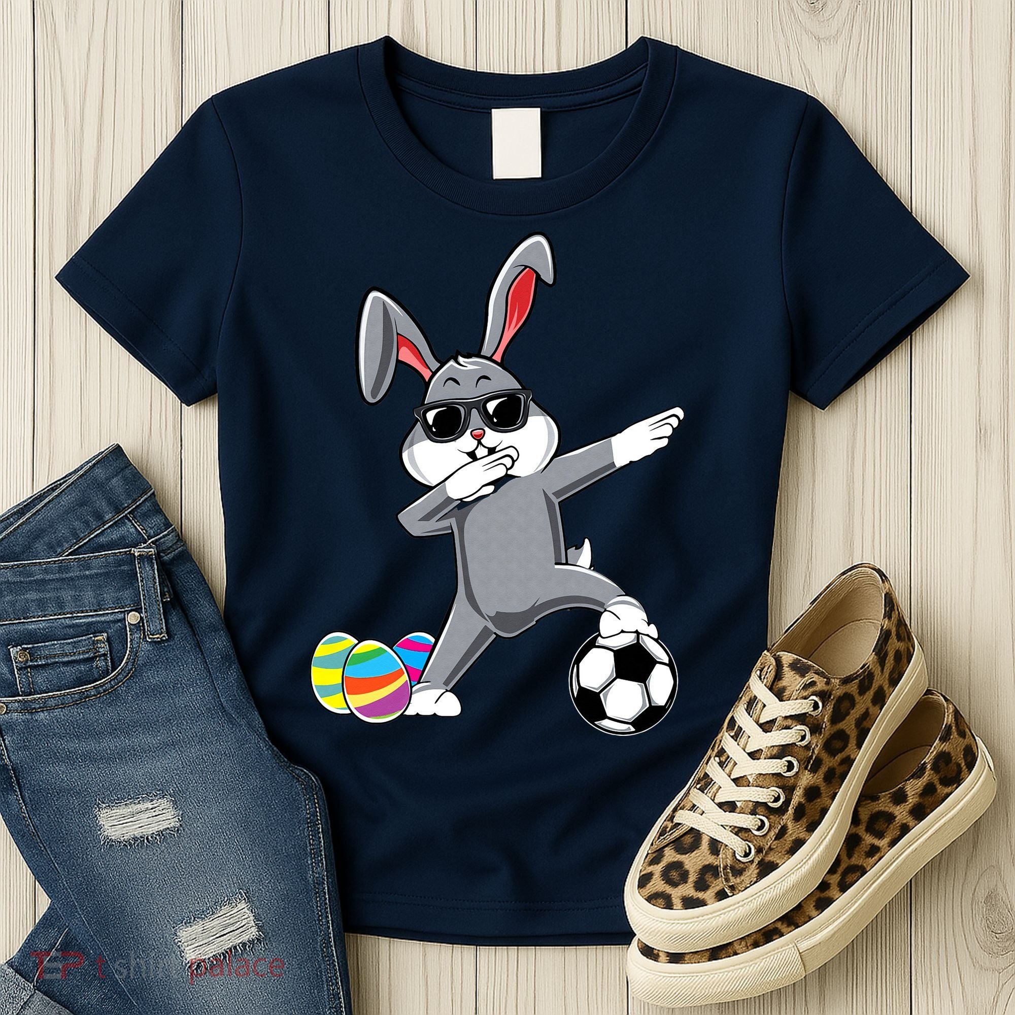 Dabbing Easter Bunny Rabbit Dab Soccer Player Women's T-Shirt
