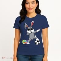 Dabbing Easter Bunny Rabbit Dab Soccer Player Women's T-Shirt thumb 4