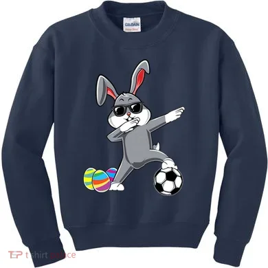 Dabbing Easter Bunny Rabbit Dab Soccer Player Kids Sweatshirt