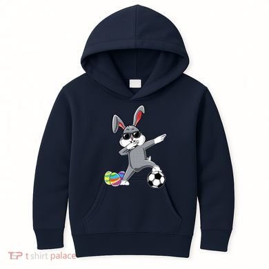 Dabbing Easter Bunny Rabbit Dab Soccer Player Kids Hoodie