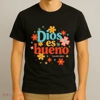 Dios Es Bueno Spanish Christian Jesus God Bible Religious T-Shirt thumb 3
