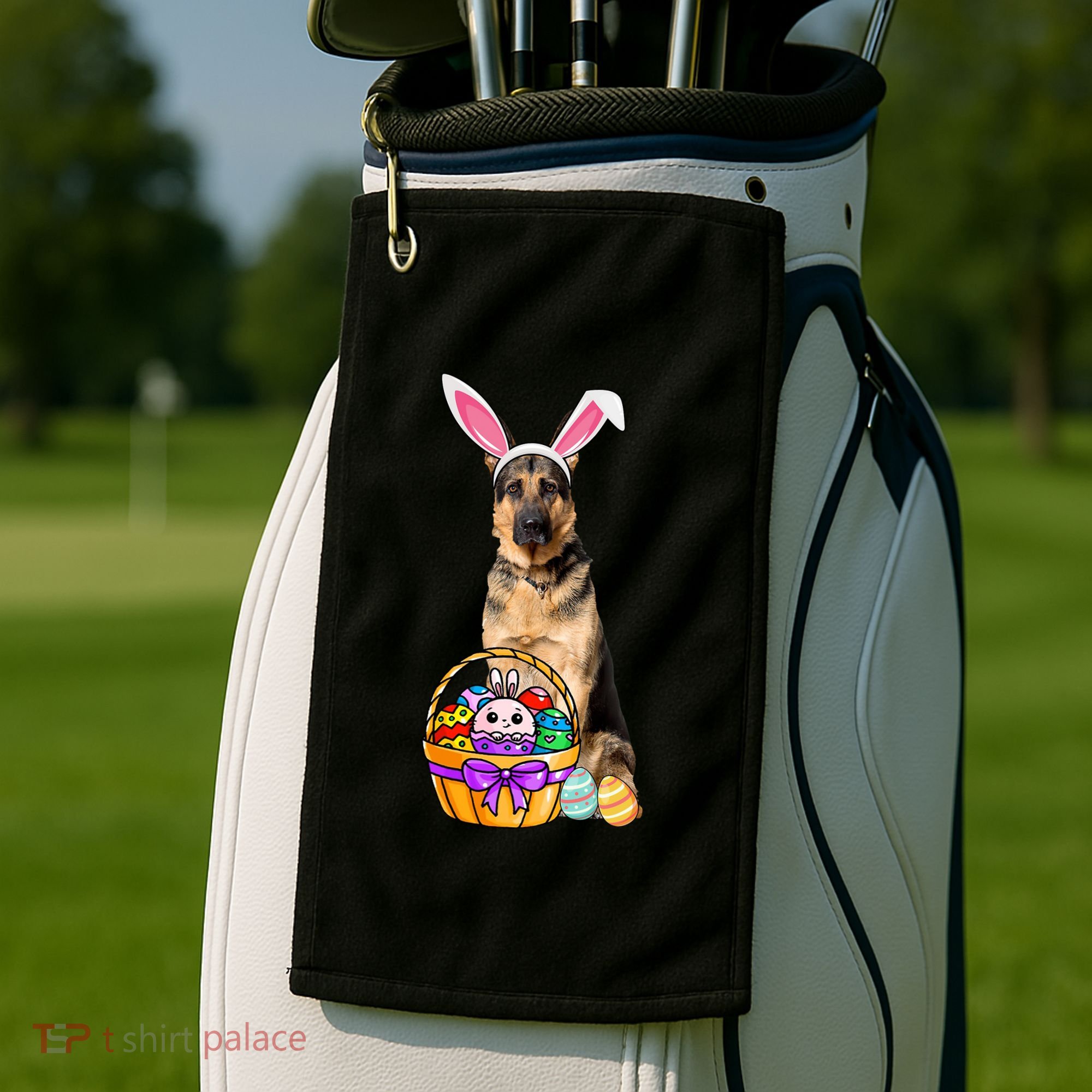 Dog Easter Bunny Cute Golf Towel