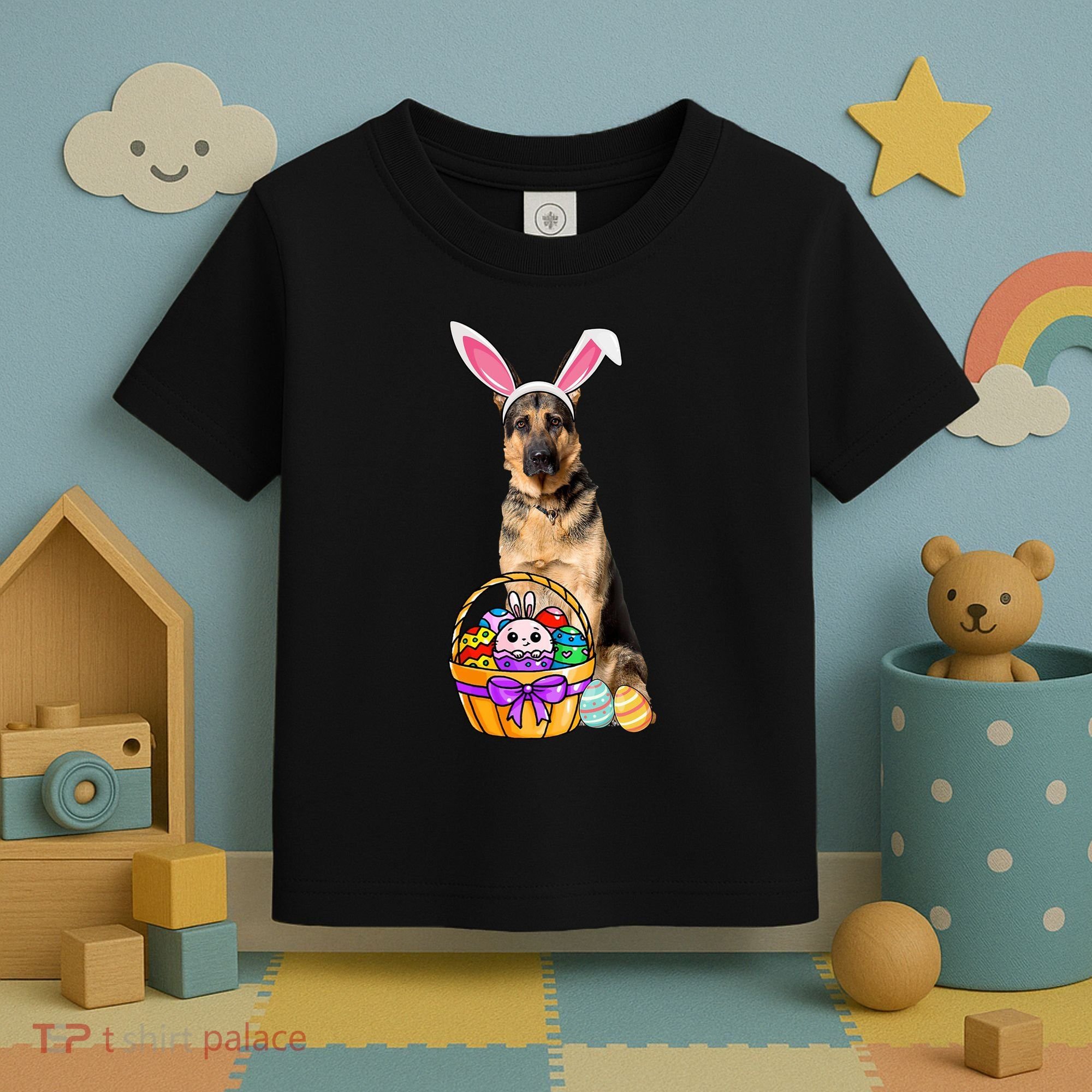 Dog Easter Bunny Cute Toddler T-Shirt