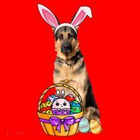 Dog Easter Bunny Cute Santa Hat thumb 1