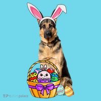 Dog Easter Bunny Cute Button thumb 1