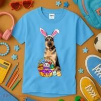 Dog Easter Bunny Cute Kids T-Shirt thumb 3