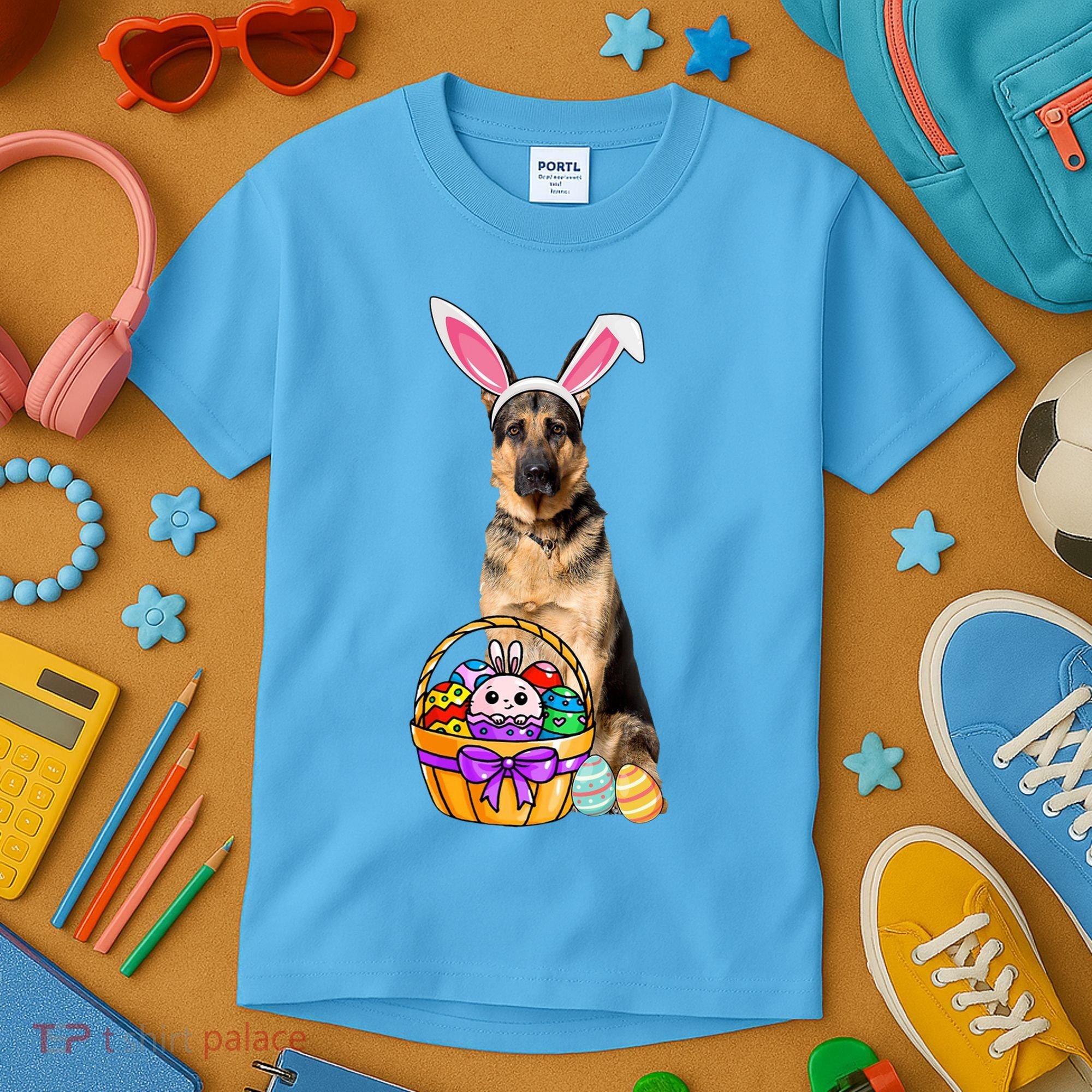 Dog Easter Bunny Cute Kids T-Shirt