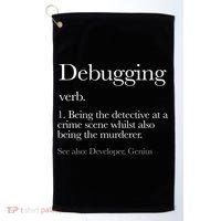Debugging Definition Funny Coding Programming Golf Towel thumb 0