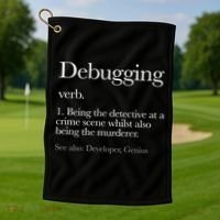 Debugging Definition Funny Coding Programming Golf Towel thumb 1