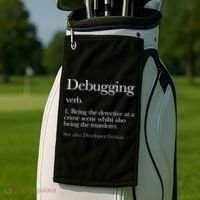 Debugging Definition Funny Coding Programming Golf Towel thumb 2