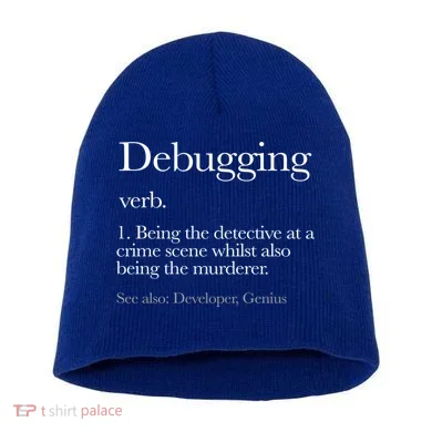 Debugging Definition Funny Coding Programming Short Acrylic Beanie