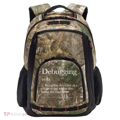 Debugging Definition Funny Coding Programming Camo Xtreme Backpack