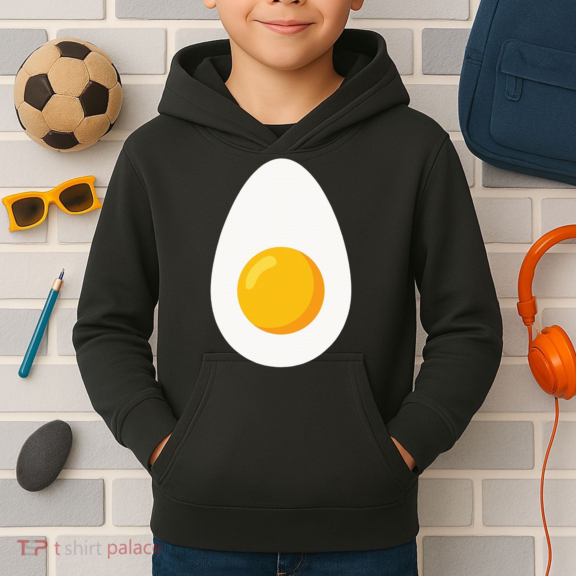 Deviled Egg Costume Funny Halloween Egg Costume Kids Hoodie