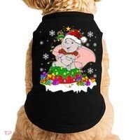 Dumbo Elephant Christmas Light Cute Dumbo Flying Elephant Christmas Doggie Tank thumb 0