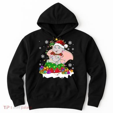 Dumbo Elephant Christmas Light Cute Dumbo Flying Elephant Christmas Hoodie