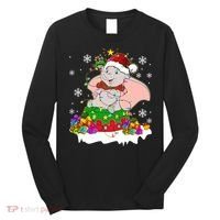 Dumbo Elephant Christmas Light Cute Dumbo Flying Elephant Christmas Long Sleeve Shirt thumb 0
