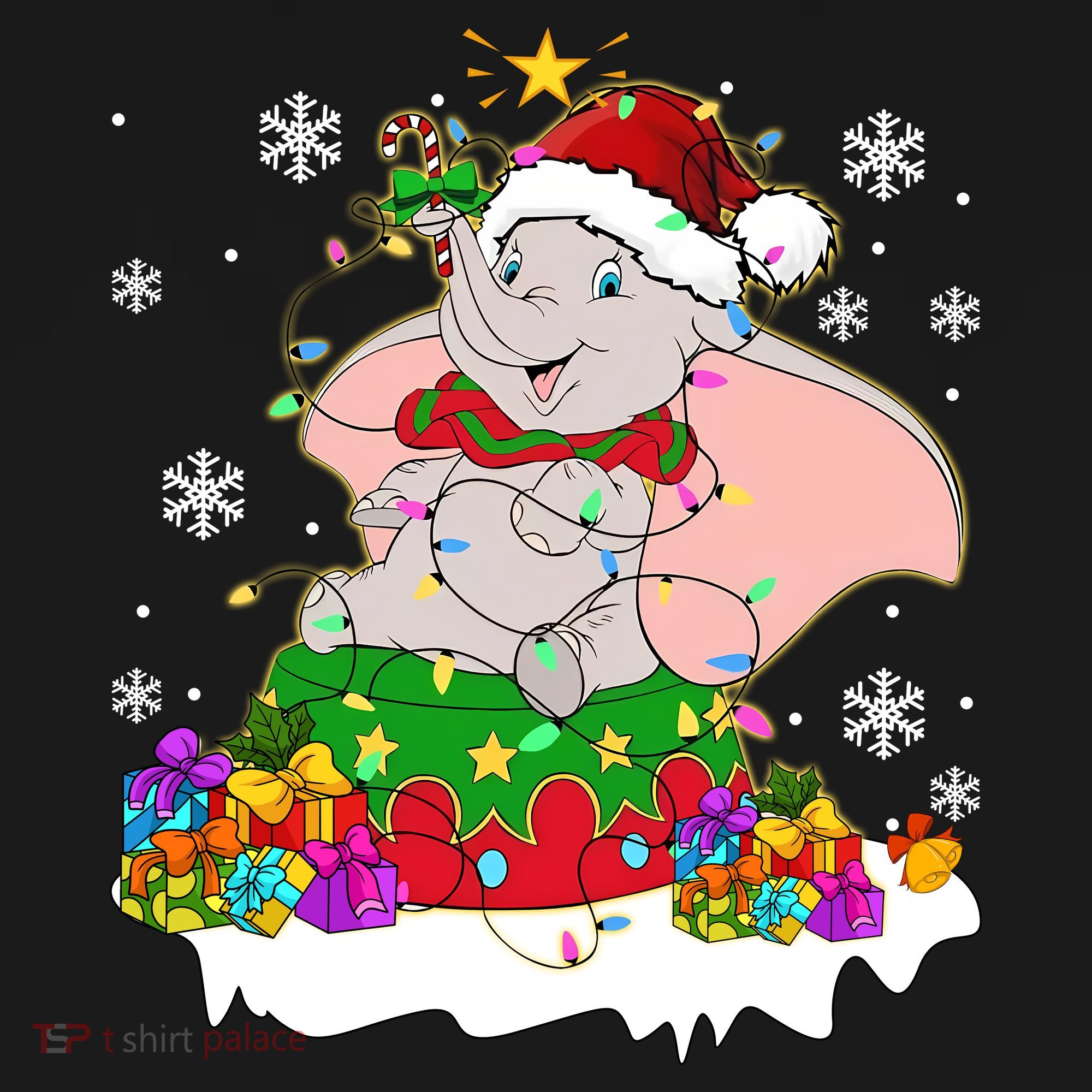 Dumbo Elephant Christmas Light Cute Dumbo Flying Elephant Christmas Backpack