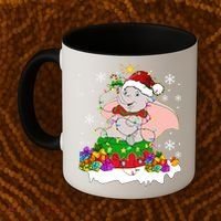 Dumbo Elephant Christmas Light Cute Dumbo Flying Elephant Christmas Coffee Mug thumb 2