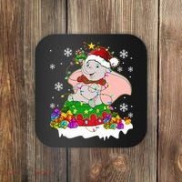 Dumbo Elephant Christmas Light Cute Dumbo Flying Elephant Christmas Coaster thumb 0
