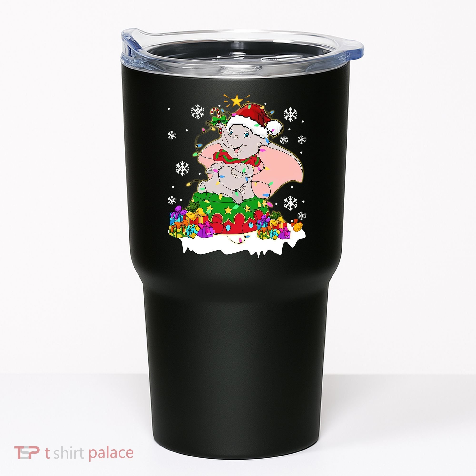 Dumbo Elephant Christmas Light Cute Dumbo Flying Elephant Christmas Tumbler