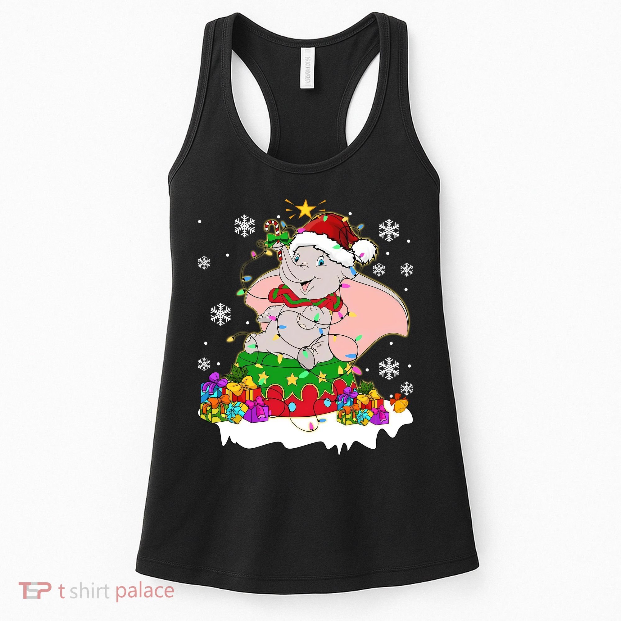 Dumbo Elephant Christmas Light Cute Dumbo Flying Elephant Christmas Women's Tank Top