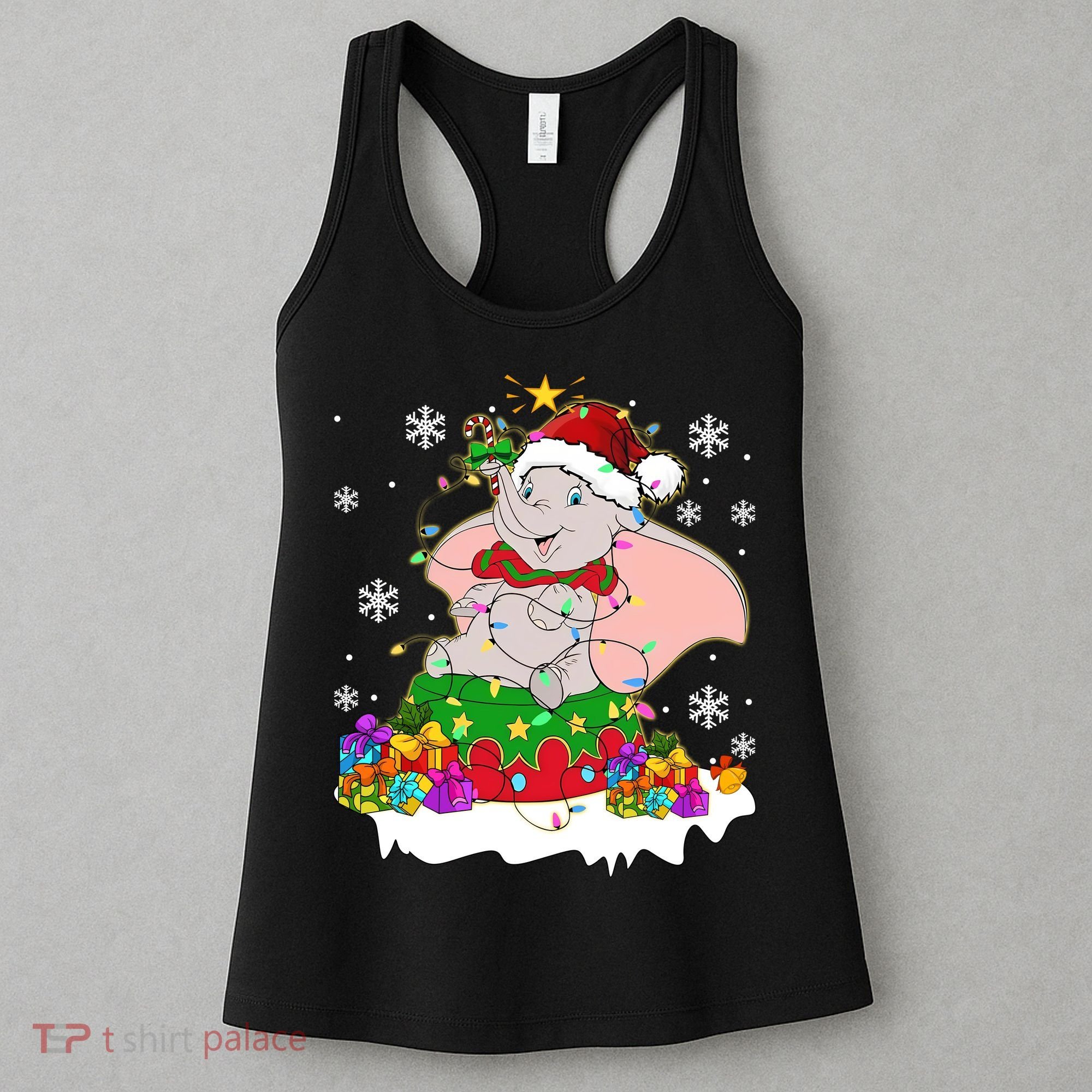 Dumbo Elephant Christmas Light Cute Dumbo Flying Elephant Christmas Women's Tank Top