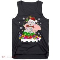 Dumbo Elephant Christmas Light Cute Dumbo Flying Elephant Christmas Tank Top thumb 0