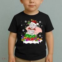 Dumbo Elephant Christmas Light Cute Dumbo Flying Elephant Christmas Toddler T-Shirt thumb 2