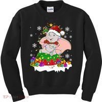 Dumbo Elephant Christmas Light Cute Dumbo Flying Elephant Christmas Kids Sweatshirt thumb 0