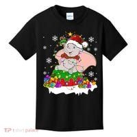 Dumbo Elephant Christmas Light Cute Dumbo Flying Elephant Christmas Kids T-Shirt thumb 0