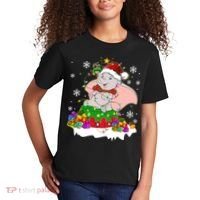 Dumbo Elephant Christmas Light Cute Dumbo Flying Elephant Christmas Kids T-Shirt thumb 2