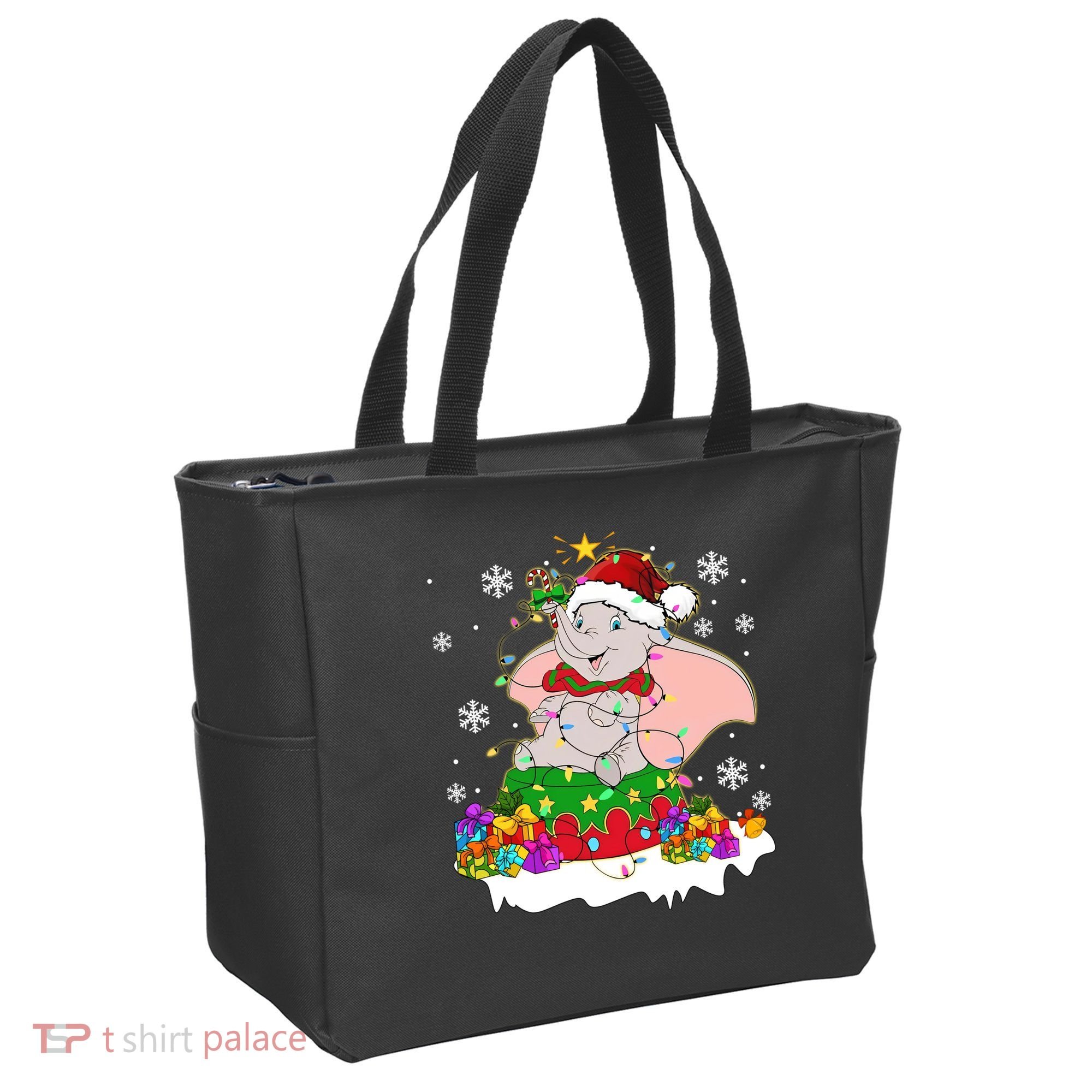 Dumbo Elephant Christmas Light Cute Dumbo Flying Elephant Christmas Tote Bag