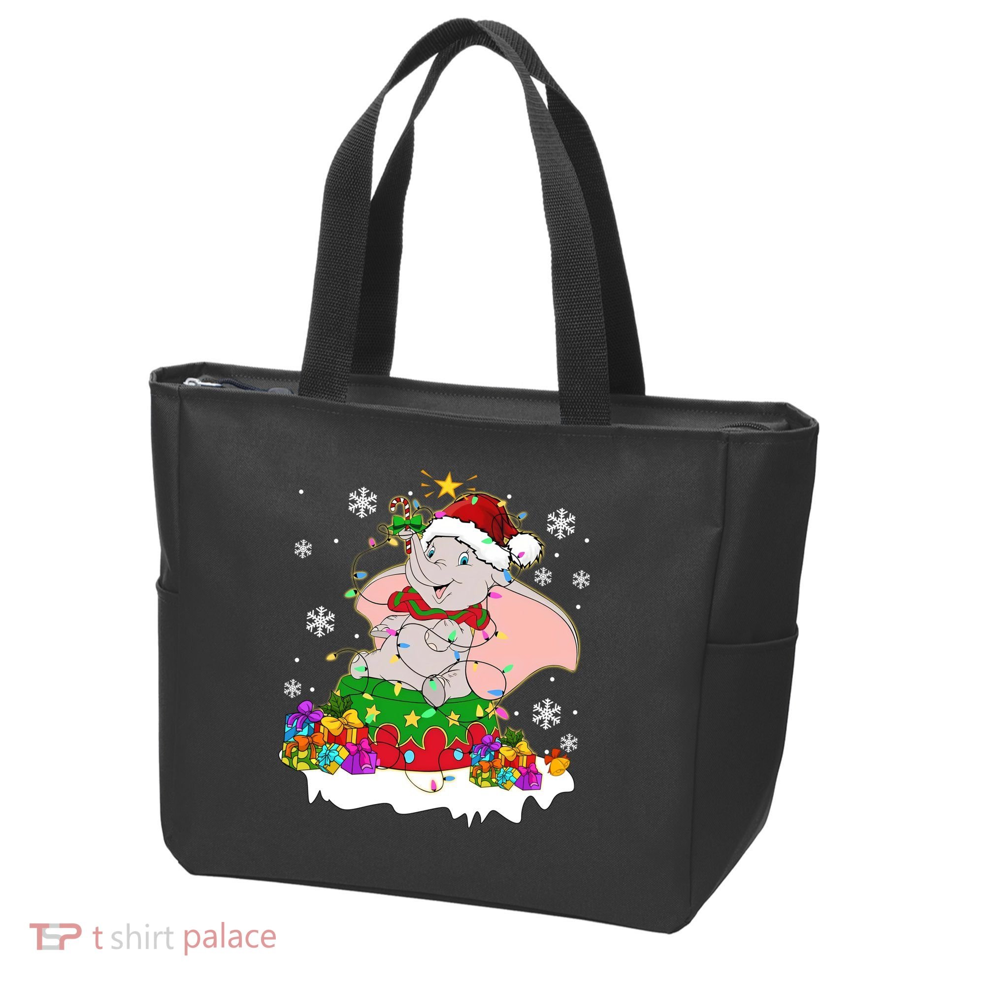 Dumbo Elephant Christmas Light Cute Dumbo Flying Elephant Christmas Tote Bag