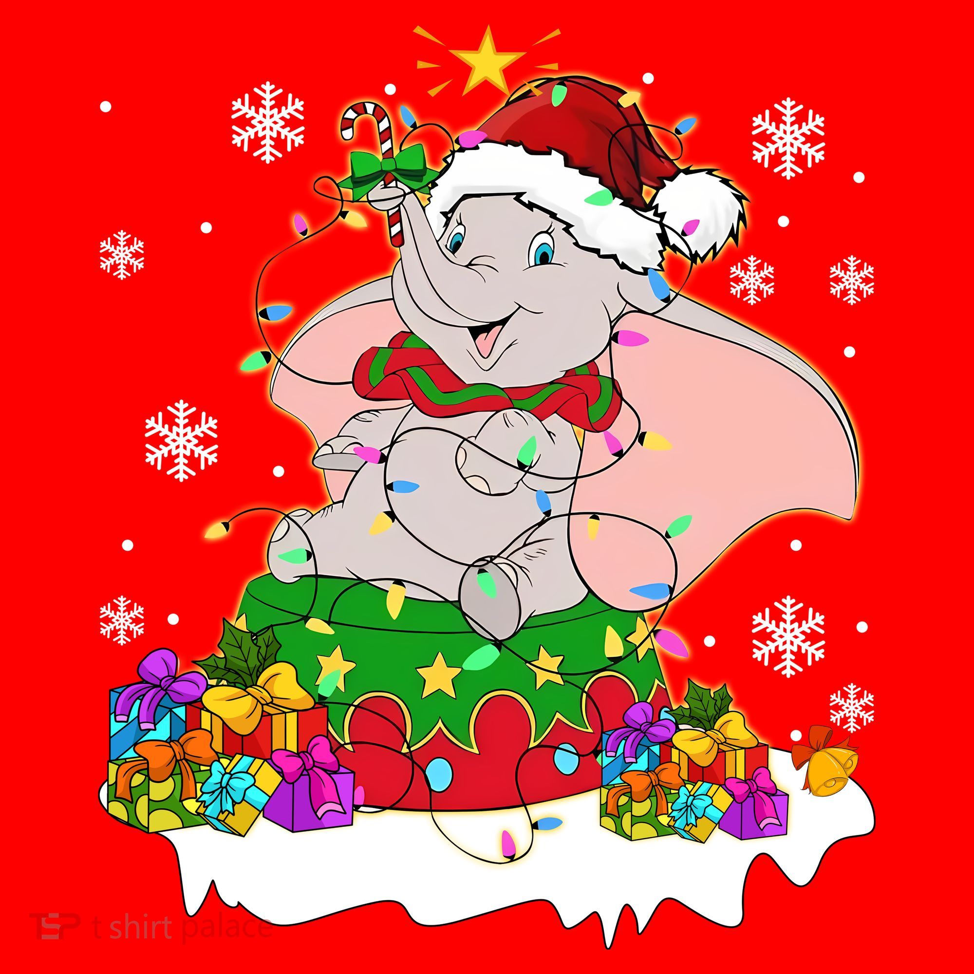 Dumbo Elephant Christmas Light Cute Dumbo Flying Elephant Christmas Santa Hat