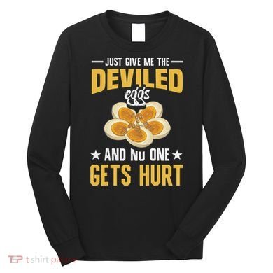 Deviled Eggs Container With Lid Holder Food Deviled Eggs Long Sleeve Shirt